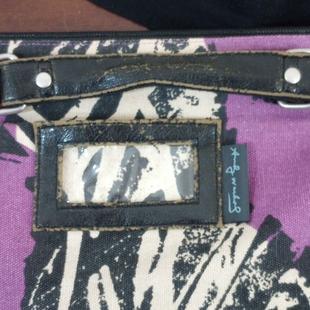 The Andy Warhol Pop Art Large Psychotic Leopard Duffel Canvas & Leather Bag - Picture 6 of 12
